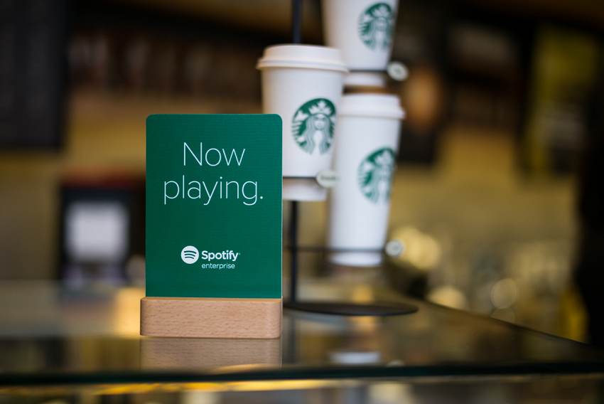 What is an example of a tie in arrangement: Starbucks + Spotify